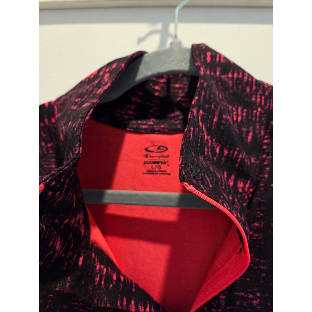 Champion Women's Active Pullover Top Long Sleeve Pink Black Geometric L - Picture 2 of 5